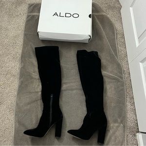 ALDO, Sylvana Velvet Over the Knee Boot, Black, Size 9